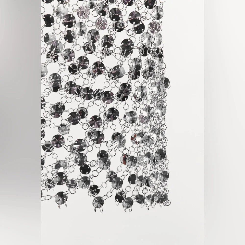 Zara Silver Beaded festival chain Top - Picture 3 of 6